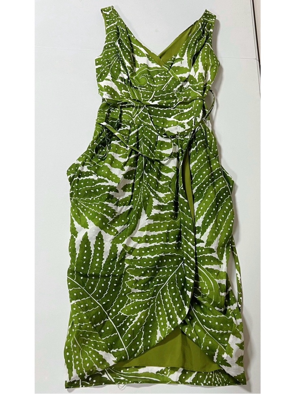 Bill Blass Green Palm Tree Leaf Floral Maxi Dress Size 0 💚✨ #billblass #floral